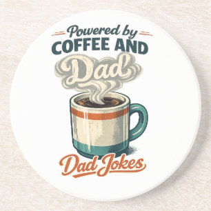 Dessous De Verre En Grès Alimenté par du café et des blagues de papa drôles