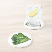 Dessous De Verre En Grès Aliments Anciens, Légumes de laitue à feuilles ver (Côté)