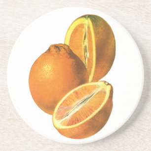 Dessous De Verre En Grès Aliments Anciens, Oranges Fraîches Biologiques Sai
