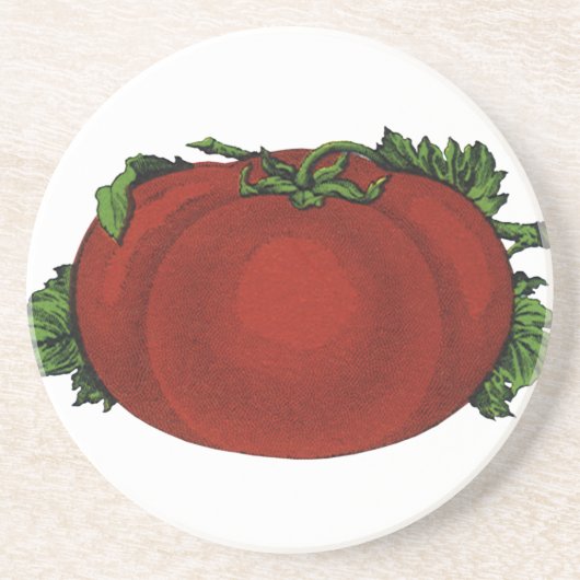 Dessous De Verre En Grès Aliments Anciens, Tomate Mûre, Légumes et Fruits (Devant)