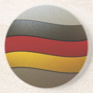 Dessous De Verre En Grès Allemagne - couleurs du drapeau - Chrome par Shirl