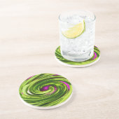 Dessous De Verre En Grès Allium Abstrait (Côté)