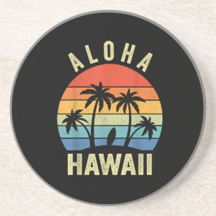 Dessous De Verre En Grès Aloha Hawaii Hawaii Island Shirt Palm Beach Surf