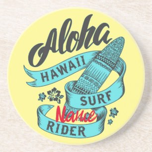 Dessous De Verre En Grès Aloha Hawaii Surf Rider Thunder_Cove