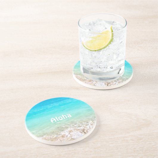 Dessous De Verre En Grès Aloha Tropical Hawaïen (Côté)