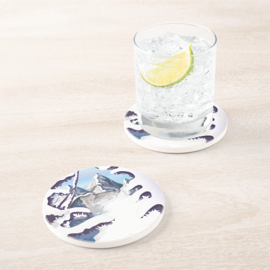 Dessous De Verre En Grès Alpes françaises (Côté)