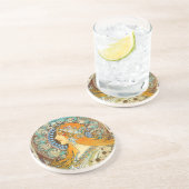 Dessous De Verre En Grès Alphonse Mucha Art Nouveau Zodiac (Côté)