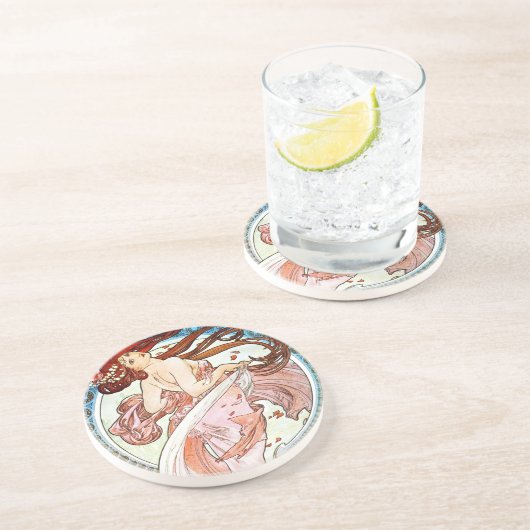 Dessous De Verre En Grès Alphonse Mucha Dance (Côté)