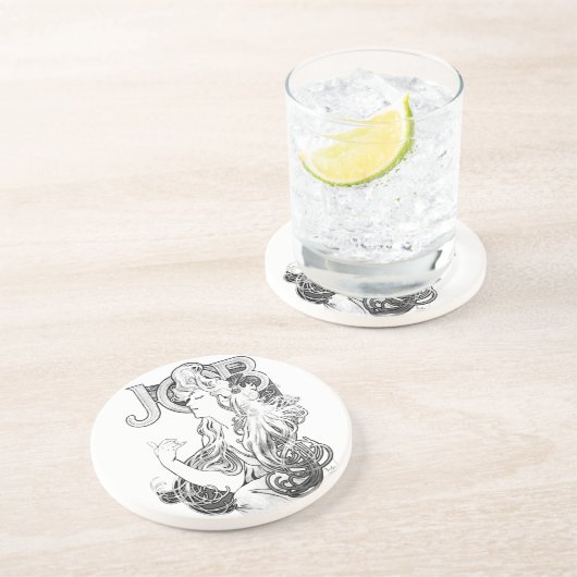 Dessous De Verre En Grès Alphonse Mucha JOB ISOGS (Côté)