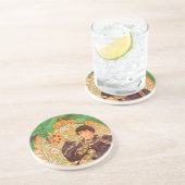 Dessous De Verre En Grès Alphonse Mucha Prince et Dragon (Côté)