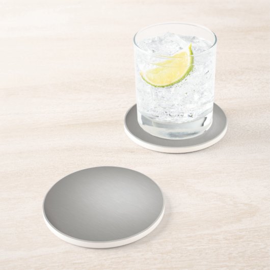 Dessous De Verre En Grès Aluminium balayé par argent rayé (Côté)