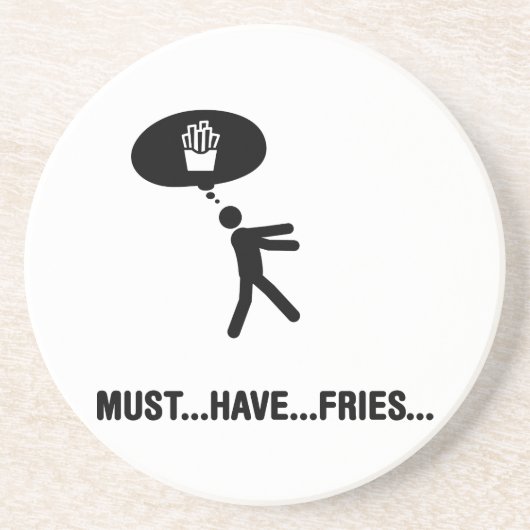 Dessous De Verre En Grès Amant de pommes frites (Devant)