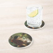 Dessous De Verre En Grès Amants sur une balançoire. Le Printemps de Pierre  (Côté)