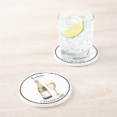 Dessous De Verre En Grès Amateur de Prosecco Champagne Nom Pierre (Côté)