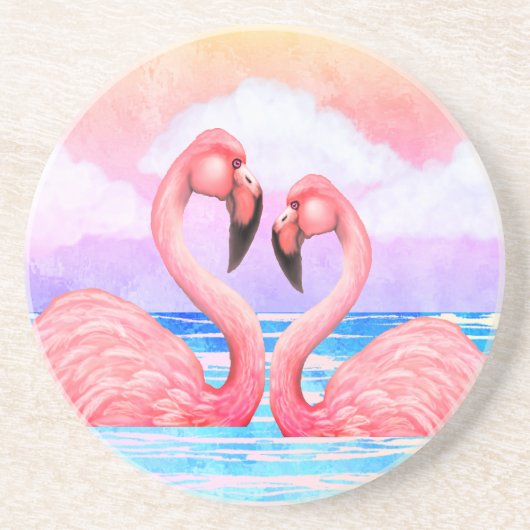 Dessous De Verre En Grès Amateurs de Flamant rose (Devant)
