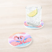 Dessous De Verre En Grès Amateurs de Flamant rose (Côté)