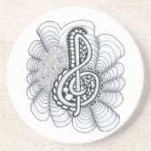 Dessous De Verre En Grès Amateurs de musique Treble Clef Design (Devant)