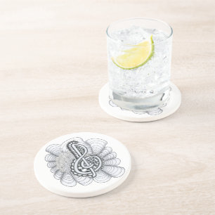 Dessous De Verre En Grès Amateurs de musique Treble Clef Design