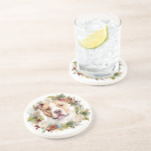 Dessous De Verre En Grès American Staffordshire Fête de la couronne de Noël (Côté)