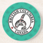 Dessous De Verre En Grès Amérindien Noir Graphique Noir Tueur Baleine Coa (Devant)