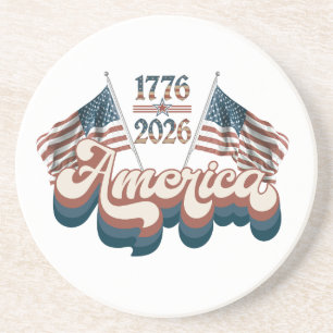 Dessous De Verre En Grès Amérique 1776–2026, Patriotique, États-Unis 250 An