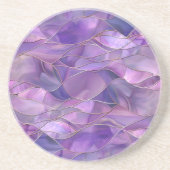 Dessous De Verre En Grès Améthyste Éthérée Élégante Abstrait Violet (Devant)