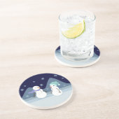 Dessous De Verre En Grès Amis de bonhomme de neige (Côté)