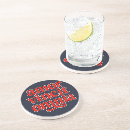 Dessous De Verre En Grès Amor vincit omnia (Côté)