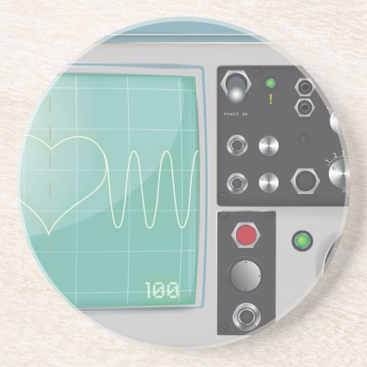 Dessous De Verre En Grès Amour à l'oscilloscope (Devant)
