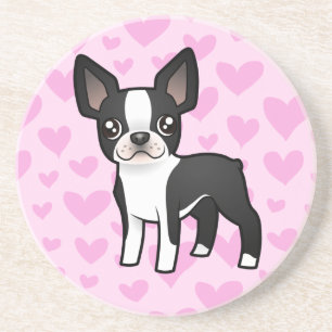 Dessous De Verre En Grès Amour de Boston Terrier