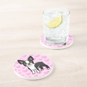 Dessous De Verre En Grès Amour de Boston Terrier (Côté)