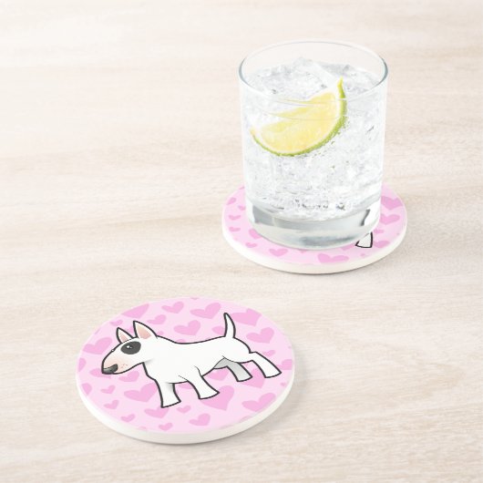 Dessous De Verre En Grès Amour de bull-terrier (Côté)