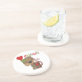 Dessous De Verre En Grès Amour de cacao d'ours de fille (Côté)