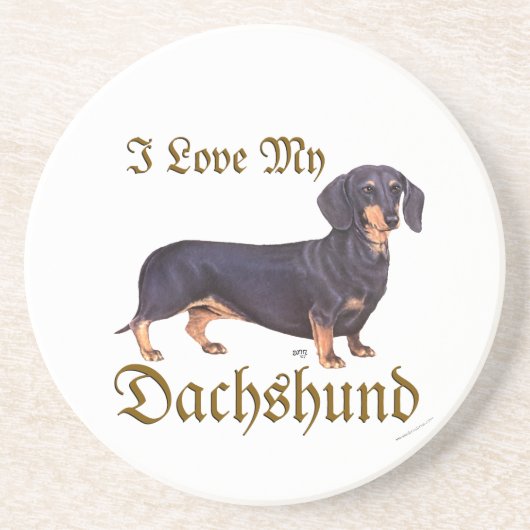 Dessous De Verre En Grès Amour de Dachshund (Devant)