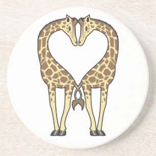 Dessous De Verre En Grès Amour de girafe