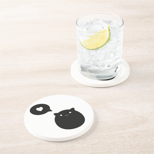 Dessous De Verre En Grès Amour de Kitty (Côté)