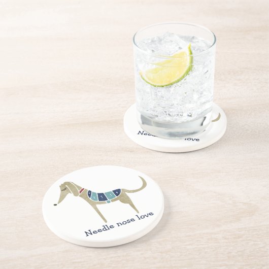 Dessous De Verre En Grès Amour de nez d'aiguille (Côté)