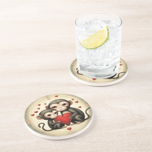 Dessous De Verre En Grès Amour de singe (Côté)