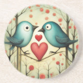 Dessous De Verre En Grès Amour des oiseaux 3 (Devant)