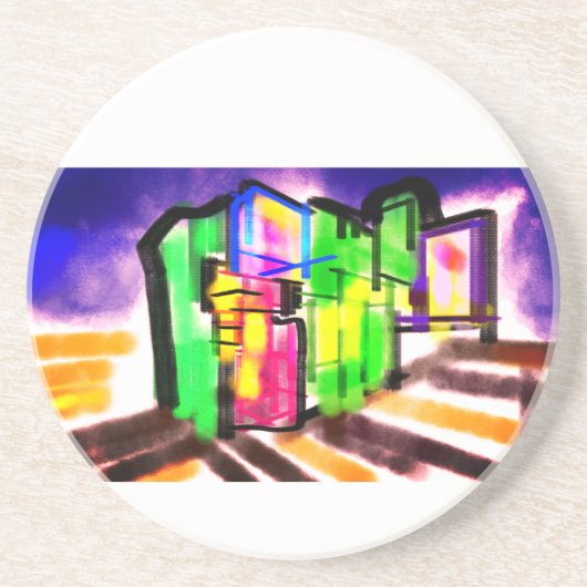 Dessous De Verre En Grès Amour d'hippocampe  (Devant)