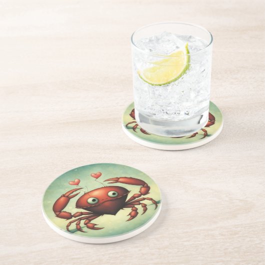 Dessous De Verre En Grès Amour du crabe (Côté)