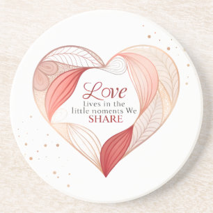 Dessous De Verre En Grès Amour élégant Citation Art cœur