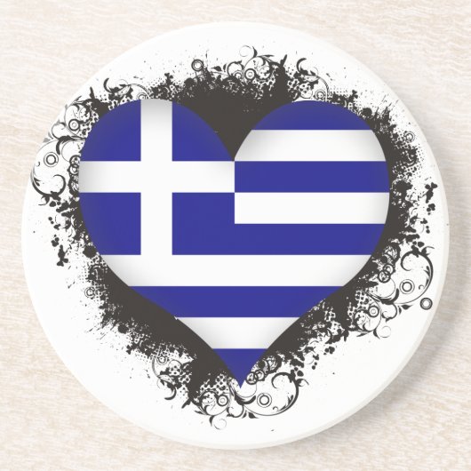 Dessous De Verre En Grès Amour Grèce du cru I (Devant)