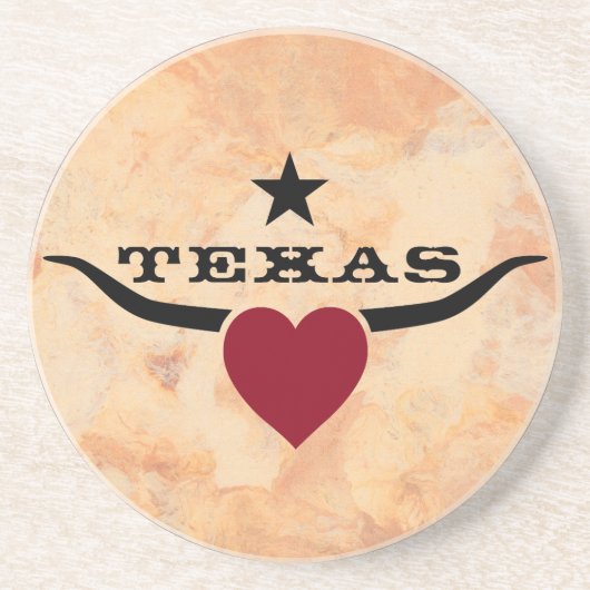 Dessous De Verre En Grès Amour le Texas (Devant)