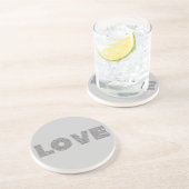 Dessous De Verre En Grès Amour Parties scintillant argent (Côté)