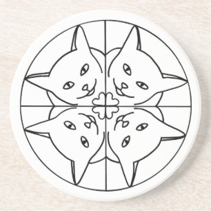 Dessous De Verre En Grès Amoureux des chats Kaleidoscope Chats Coeurs Desso