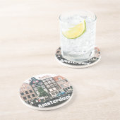 Dessous De Verre En Grès Amsterdam Voyage Souvenir (Côté)