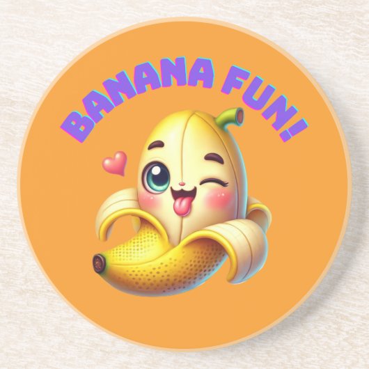 Dessous De Verre En Grès Amusante conception de l'écriture banane pour Gi a (Devant)