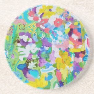 Dessous De Verre En Grès Amusement coloré par Lydia's Art Sangria