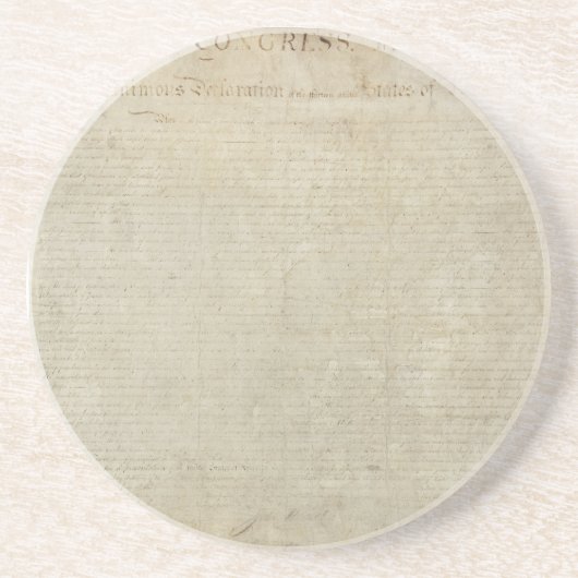 Dessous De Verre En Grès Analyse ORIGINALE de la Déclaration d'indépendance (Devant)